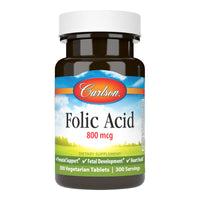 Thumbnail for Carlson - Folic Acid, 800 mcg, Provides Important Prenatal Support, 300 tablets