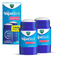 Thumbnail for Vicks VapoStick, Solid Balm, No Mess, Soothing Non-Medicated Vicks Vapors, Easy-To-Use No-Touch Applicator, Quick Dry, Lightweight Skin Feel, 1.25oz x 2