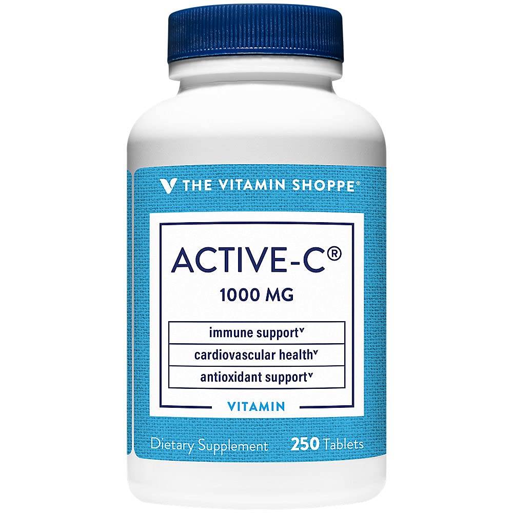 The Vitamin Shoppe Active-C 1000 MG - Antioxidant with Calcium, Magnesium & Zinc Bound Vitamin C for Immune Health (250 Tablets)
