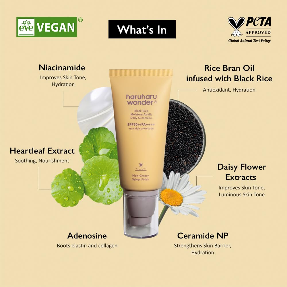 Haruharu Wonder Black Rice Moisture Airyfit Daily Sunscreen 1.69fl.oz - Velvet Finish