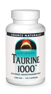 Thumbnail for Source Naturals Taurine, Soothing Neurotransmitter*, 1000mg - 120 Capsules