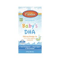 Thumbnail for Carlson - Baby's DHA, Liquid DHA Baby Supplement, 1100 mg Omega-3s + 400 IU Vitamin D3, Brain Development, Vision Support & Nerve Function, Omega-3 Liquid for Babies, Baby Fish Oil, 60 mL