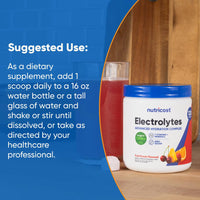 Thumbnail for Nutricost Electrolyte Complex Powder (120 Servings, Fruit Punch) - Hydration Supplement Drink Mix with Vitamins and Minerals