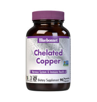Thumbnail for Bluebonnet Nutrition Albion Chelated Copper, 3 mg of Copper, For Nervous System & Immune Health*, Soy-Free, Gluten-Free, Non-GMO, Kosher Certified, Dairy-Free, Vegan, 90 Vegetable Capsule, 90 Servings