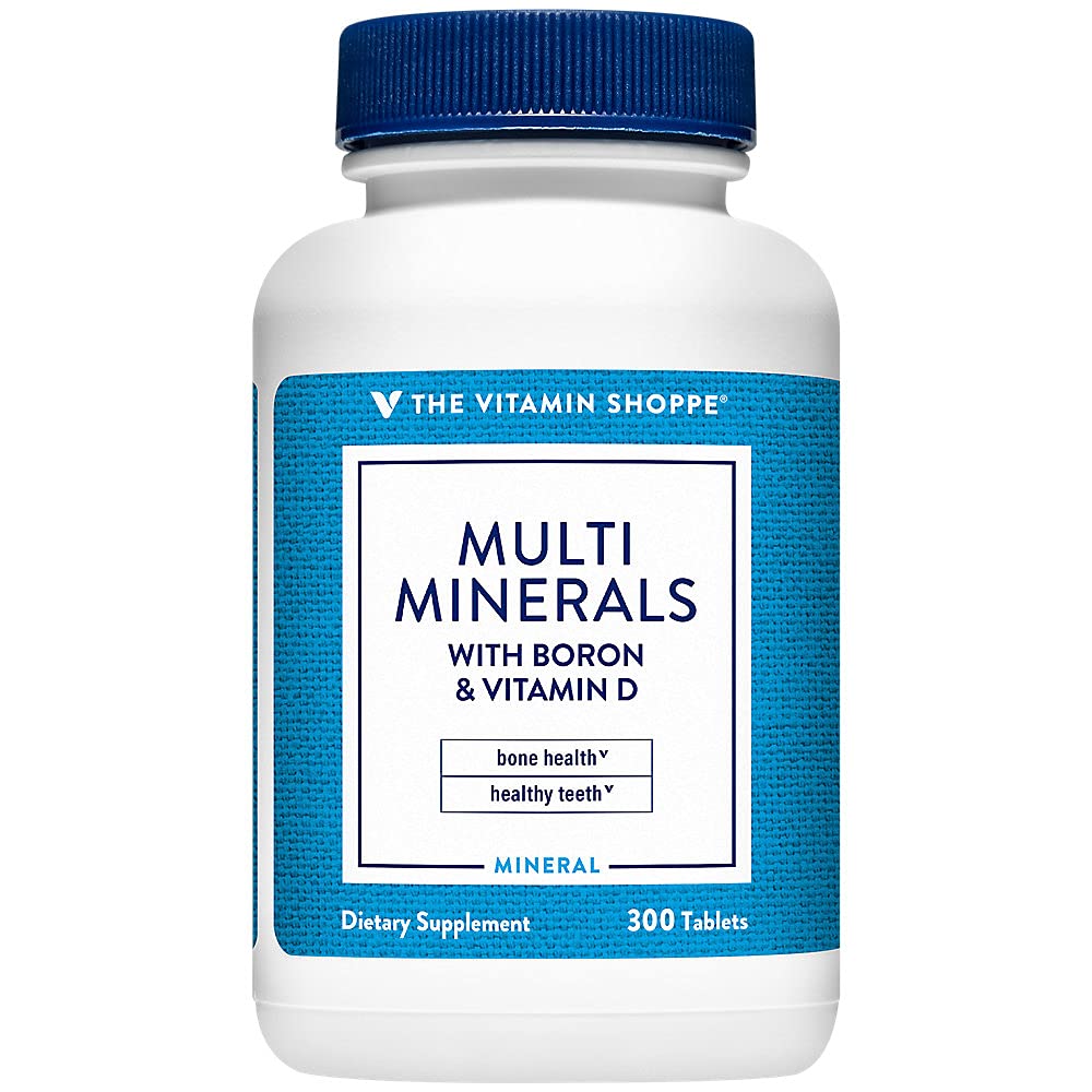 The Vitamin Shoppe Multi Minerals with Boron & Vitamin D, Formulated with Trace Minerals, Supports Healthy Bones (300 Tablets)