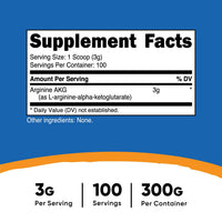 Thumbnail for Nutricost Arginine AKG Powder 300 Grams (AAKG) - 3G Per Serving & 100 Servings - Pure Arginine Alpha Ketoglutarate