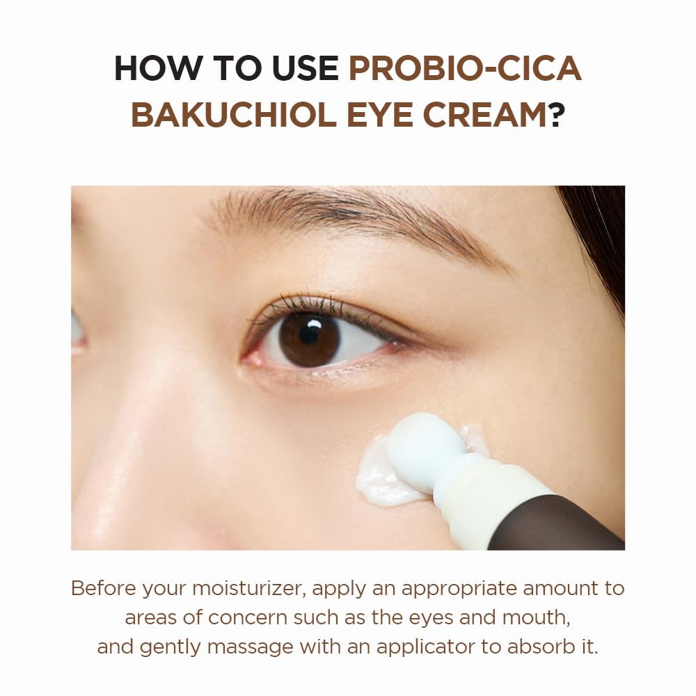 SKIN1004 Centella Probio-Cica Bakuchiol Eye Cream, Korean Eye Cream for Fine Lines with Centella, Hydrating Eye Treatment for Under Eye Area, Retinol Alternative, Korean Skin Care, 0.68 fl.oz / 20ml