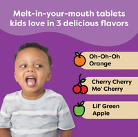 Thumbnail for Renzo's Picky Eater Kids Multivitamin with Iron, Dissolving Kids Vitamins with Vitamin D3 & K2 and More, 60 Sugar-Free Melty Tabs, Cherry Mo’ Cherry Flavored