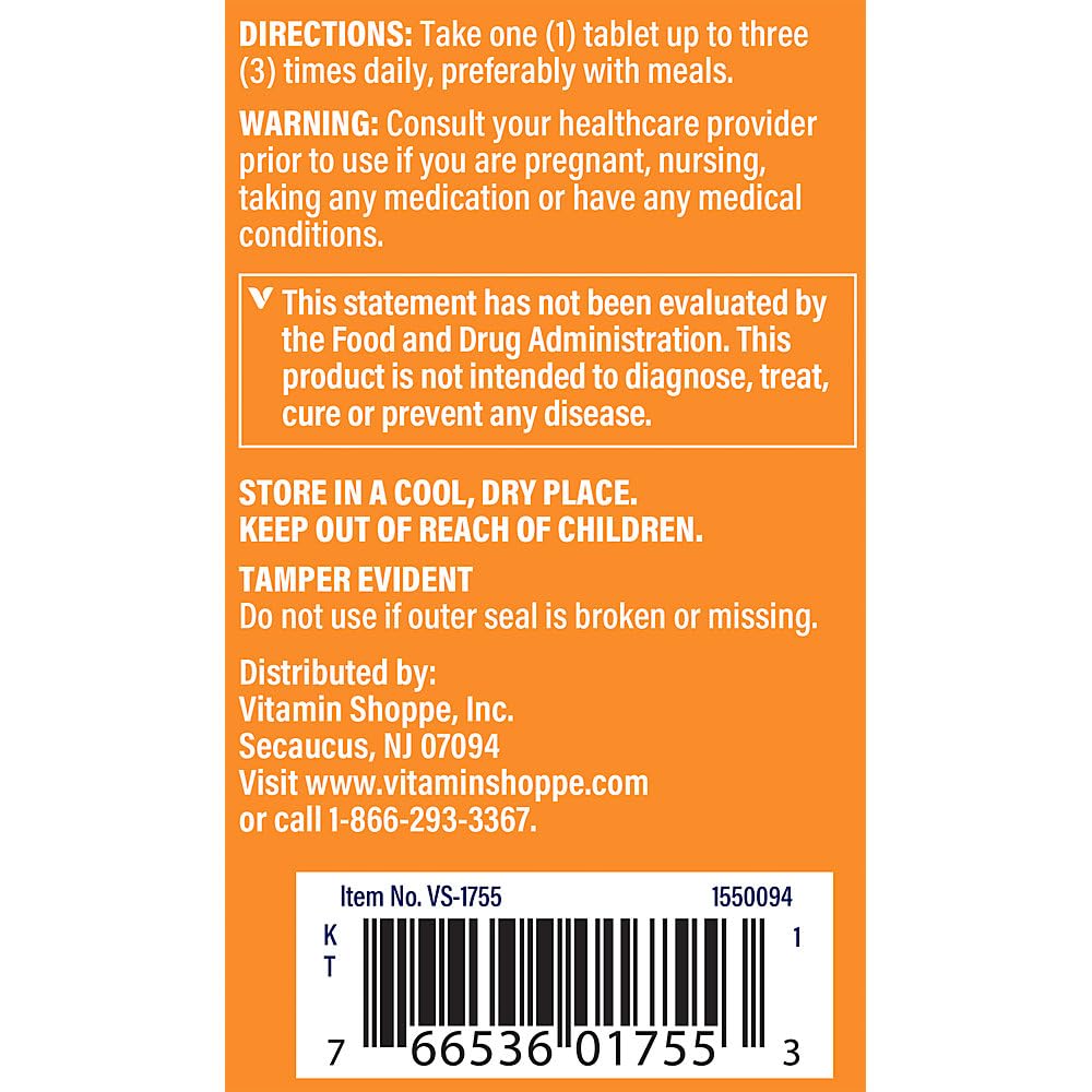 The Vitamin Shoppe Beta 1,3 Glucans 200MG, Immune Support (120 Tablets)