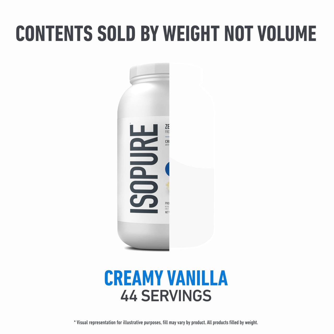 Isopure Zero Carb 100% Pure Whey Isolate Protein Powder, Gluten Free, with Vitamins, Creamy Vanilla, 25g Protein Per Serving, 3 Lbs, 44 Servings (Packaging May Vary)