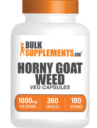 Thumbnail for BulkSupplements.com Horny Goat Weed Capsules - Epimedium Extract, Horny Goat Weed Herbal Supplements - Vegan, 2 Capsules per Serving (1000mg), 360 Veg Capsules (Pack of 1)
