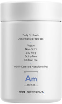 Thumbnail for Codeage Akkermansia Synbiotic Supplement - 100 Million AFU Akkermansia Probiotic & Chicory Inulin Prebiotic - Chicory Root - 1 Capsule Per Serving - Non-GMO, Gluten-Free - 30 Capsules