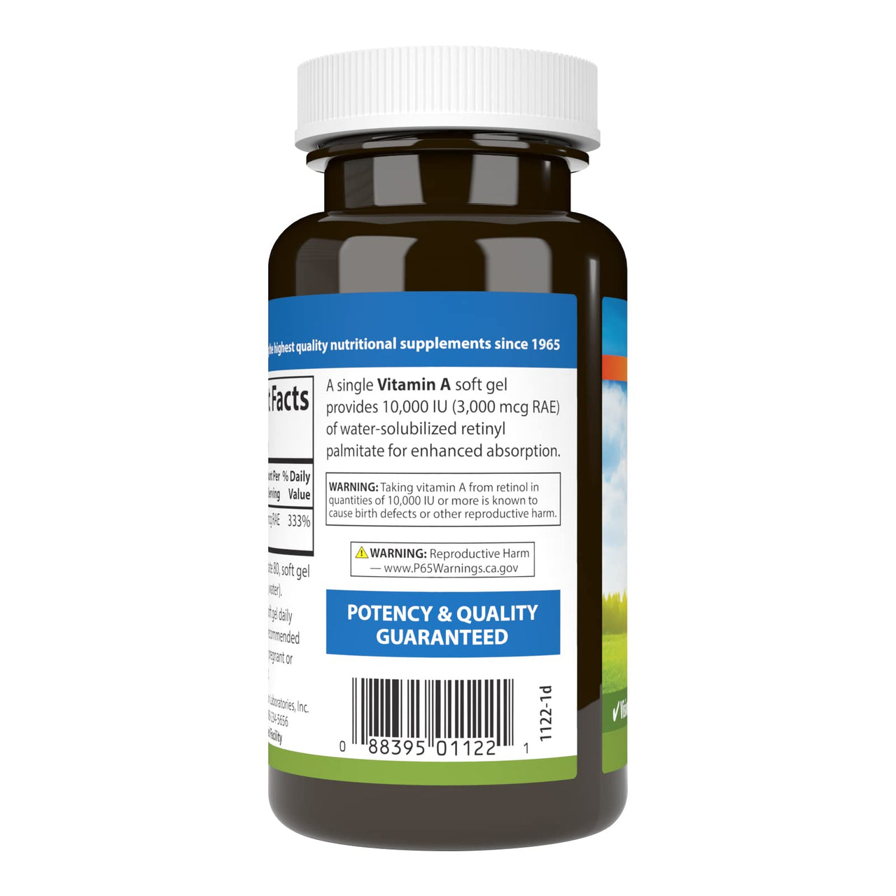 Carlson - Vitamin A Solubilized, 10000 IU (3000 mcg RAE), Water Soluble, Vision Health, 250 Softgels