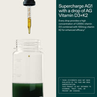 Thumbnail for AG1 Vitamin D3 + K2 Liquid Drops | Vitamin D & K Blend | Daily Bone Support
