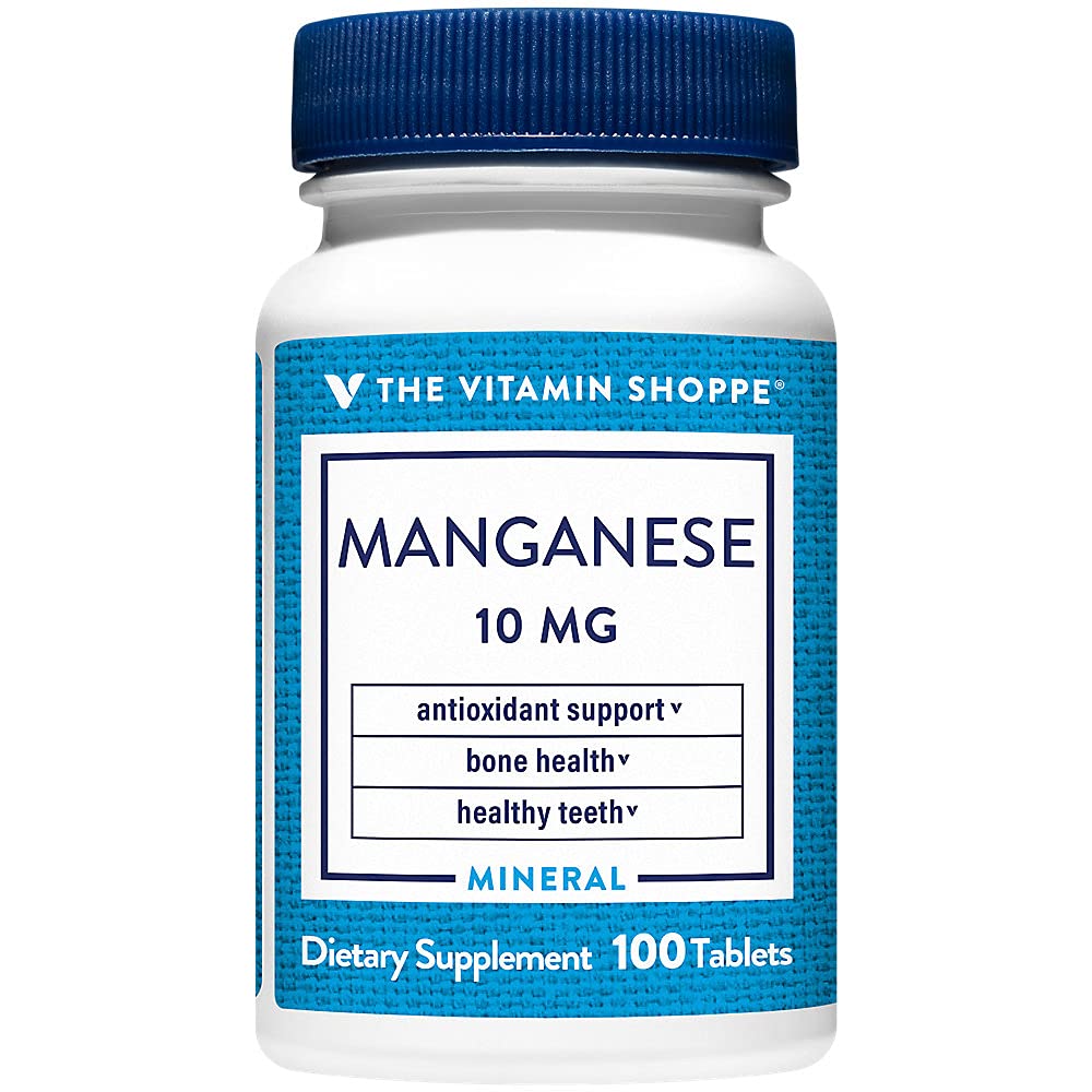 The Vitamin Shoppe Manganese 10MG, Antioxidant Supplement That Supports (100 Tablets)