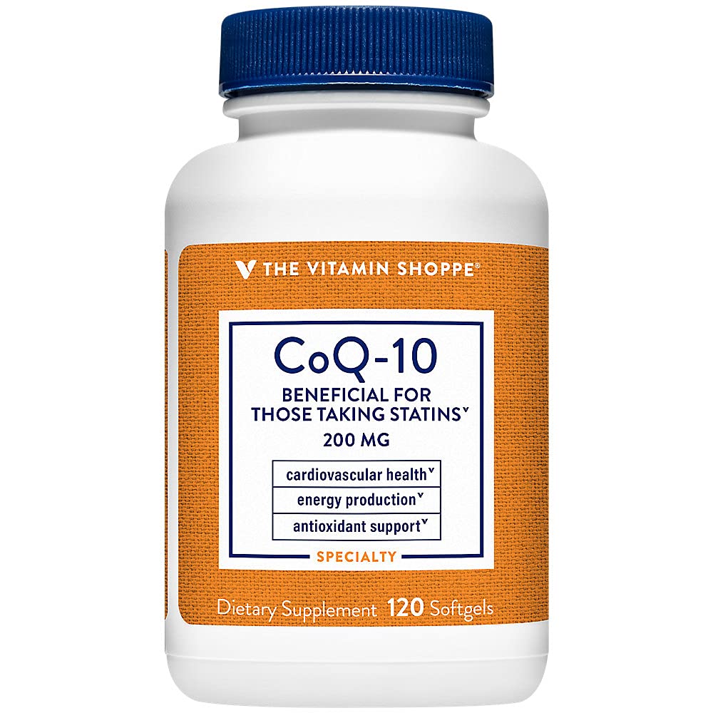 The Vitamin Shoppe CoQ-10 200mg Beneficial for Those Taking (120 Softgels)