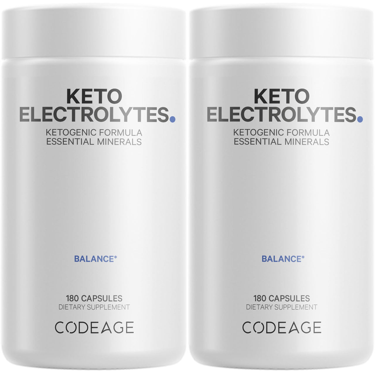 Codeage Keto Electrolytes Supplement – Vegan Electrolyte Tablets w Magnesium, Potassium, Calcium & Salt - Electrolyte Powder Salt Pills & Drink Hydration Supplements – Non-GMO, Keto Diet - 2 Pack