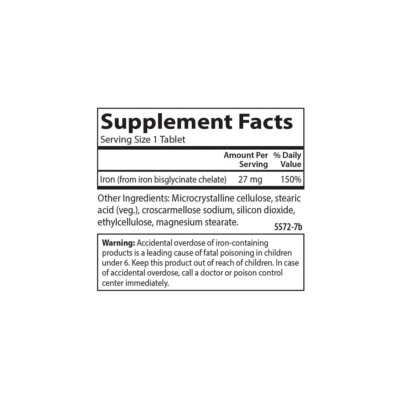Carlson Labs Chelated Iron 27mg, 250 Tablets