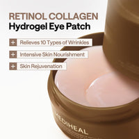 Thumbnail for Mediheal Retinol Collagen Under Eye Patches - Korean Hydrogel Eye Pads (60 patches) with 95% Retinol & 5 Micro Collagen. Nourishing & Non Irritating Eye Gel Mask. Sealing Cap & Spatula Included.