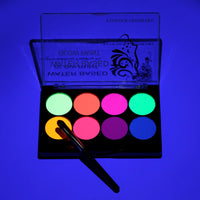 Thumbnail for MEICOLY Neon Face Paint,UV Blacklight Glow Face Paint,8 Bright Colors Neon Fluorescent Rave Body Paint Palette,Water Activated Eyeliner,Water Based Glow In The Dark Halloween Washable for Kids Adults