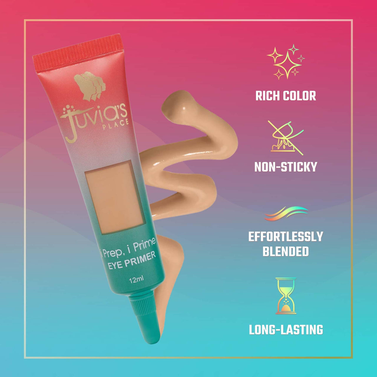 Juvia's Place i Prep, i Prime Eyeshadow Primer - Cream Base Eye, No Crease Eyeshadow, Eye Makeup Addition,Intensifying Glitter, Matte, Shimmer or Metallic Eyeshadow (Medium)