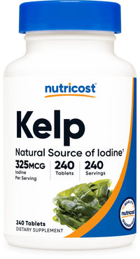 Thumbnail for Nutricost Kelp Tablets, 325mcg of Iodine, 240 Tablets - Non-GMO, Gluten Free