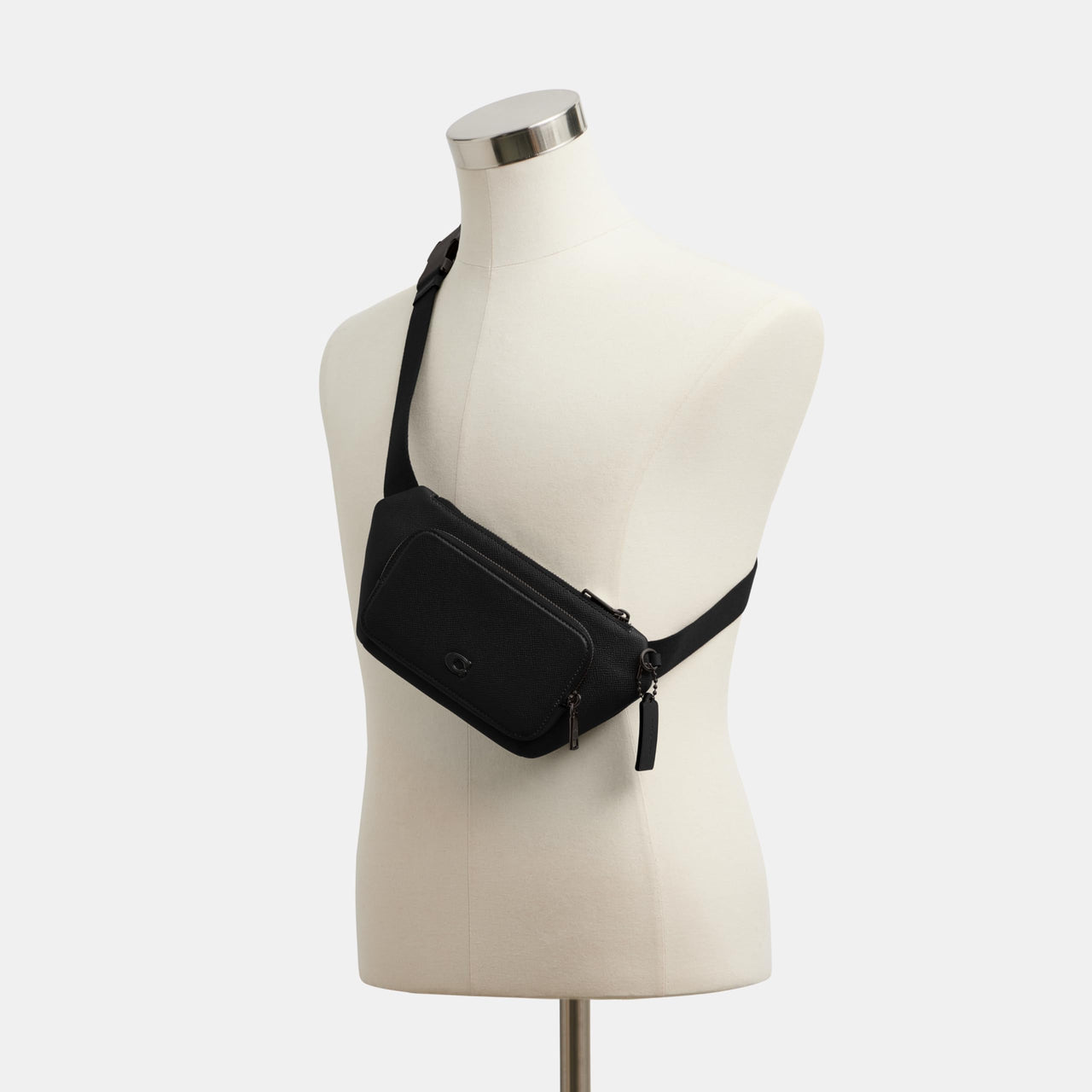 COACH Belt Bag in Cross Grain Leather Black One Size