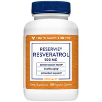 Thumbnail for The Vitamin Shoppe Trans-Resveratrol 500mg - Cardiovascular & Longevity Support | Potent Antioxidant | 60 Veggie Caps | Non-GMO Vegan