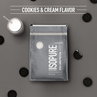 Thumbnail for Isopure Zero Carb 100% Pure Whey Isolate Protein Powder, Gluten Free, with Vitamins, Cookies & Cream, 25g Protein Per Serving, 7.5 Lbs, 110 Servings (Packaging May Vary)