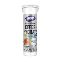 Thumbnail for NOW Foods Sports Nutrition, Effervescent Effer-Hydrate, Electrolyte Supplement, Recovery*, Orange Strawberry, 10 Tablets