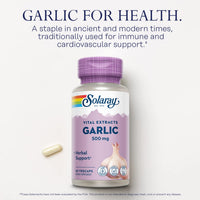 Thumbnail for SOLARAY Garlic Supplement 500mg, Vegan, Odorless Garlic Extract, Traditionally Used for Heart Health and Immune Support, Vegan, Odor Free, Lab Verified, 60 Day Guarantee, 60 Serv, 60 Enteric VegCaps