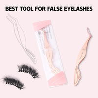 Thumbnail for Pretty memory Eyelash Applicator Tool Stainless Steel Lash Tweezers Curved Eyelash Tweezers for Easy Lash Application and Removal, Rose Gold