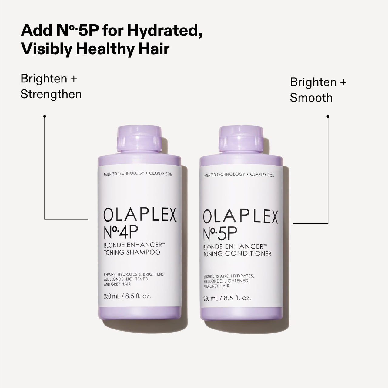 Olaplex Nº. 4P Blonde Enhancer Purple Toning Shampoo: Neutralizes Brassiness & Strengthen | Repairs Damages & Hydrates Hair| For Coily, Curly, Straight, and Wavy, 250 mL / 8.5 Fl Oz