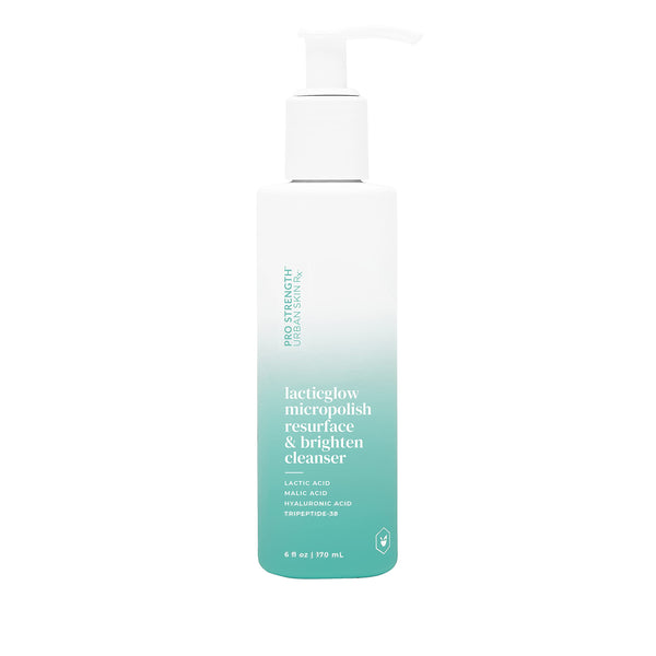 Urban Skin Rx® Pro Strength LacticGlow Micropolish Daily Resurface & Brighten Exfoliating Facial Cleanser, Improves the Appearance of Texture, Blemishes, Uneven Skin Tone, & Dull Complexion, 6.0 Fl Oz