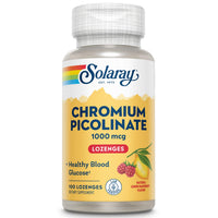 Thumbnail for SOLARAY Chromium Picolinate 1000mcg Lozenges - Chromium Picolinate Supplement for Men & Women - Supports Healthy Blood Glucose and Overall Wellness - Natural Lemon-Raspberry Flavor, 100 Servings