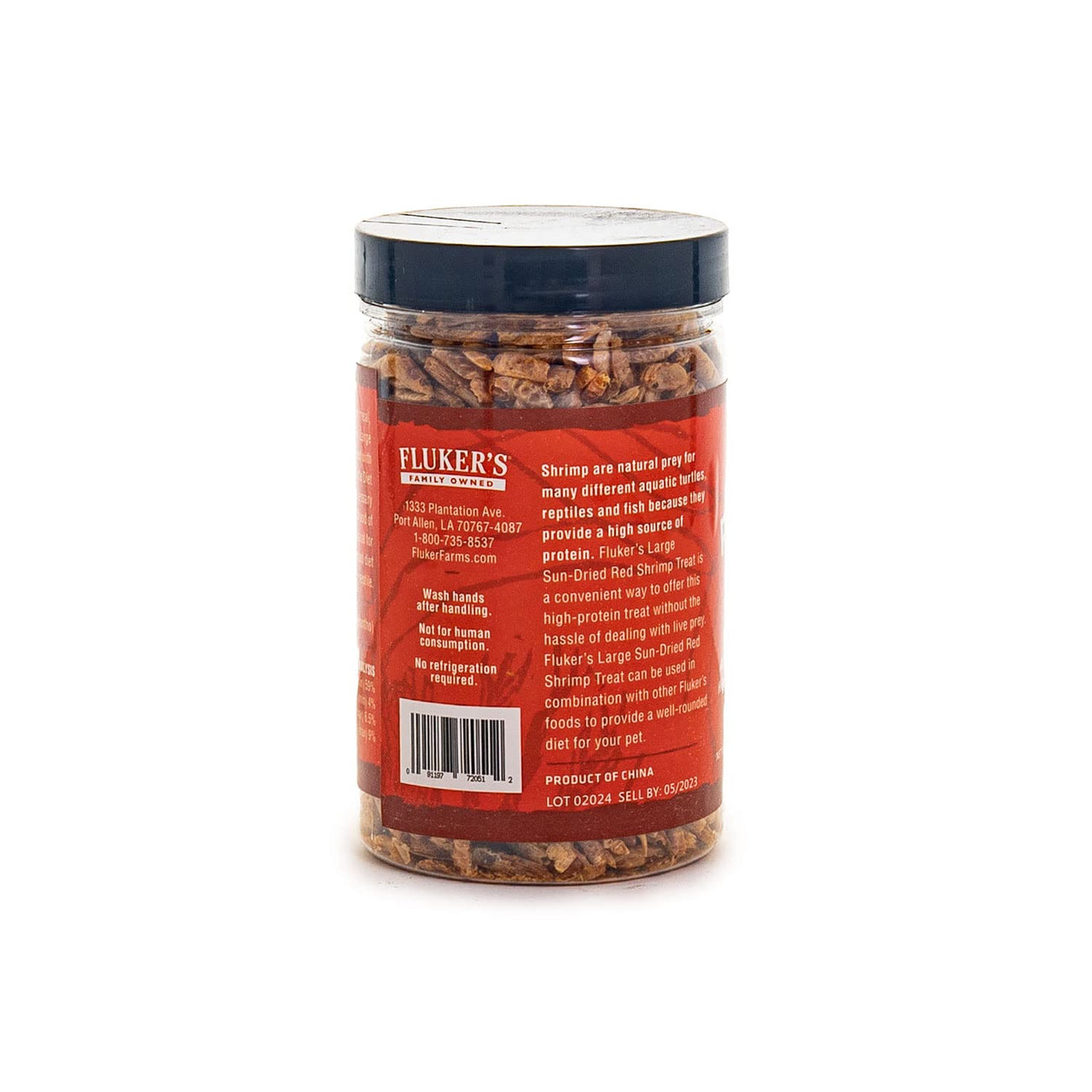 Fluker's All Natural Large Sun-Dried Red Shrimp, High Protein Treats, Aquatic Turtle Food, Great for Aquatic Frogs, Tegus, Monitors, and Tropical Fish, 2.5 oz