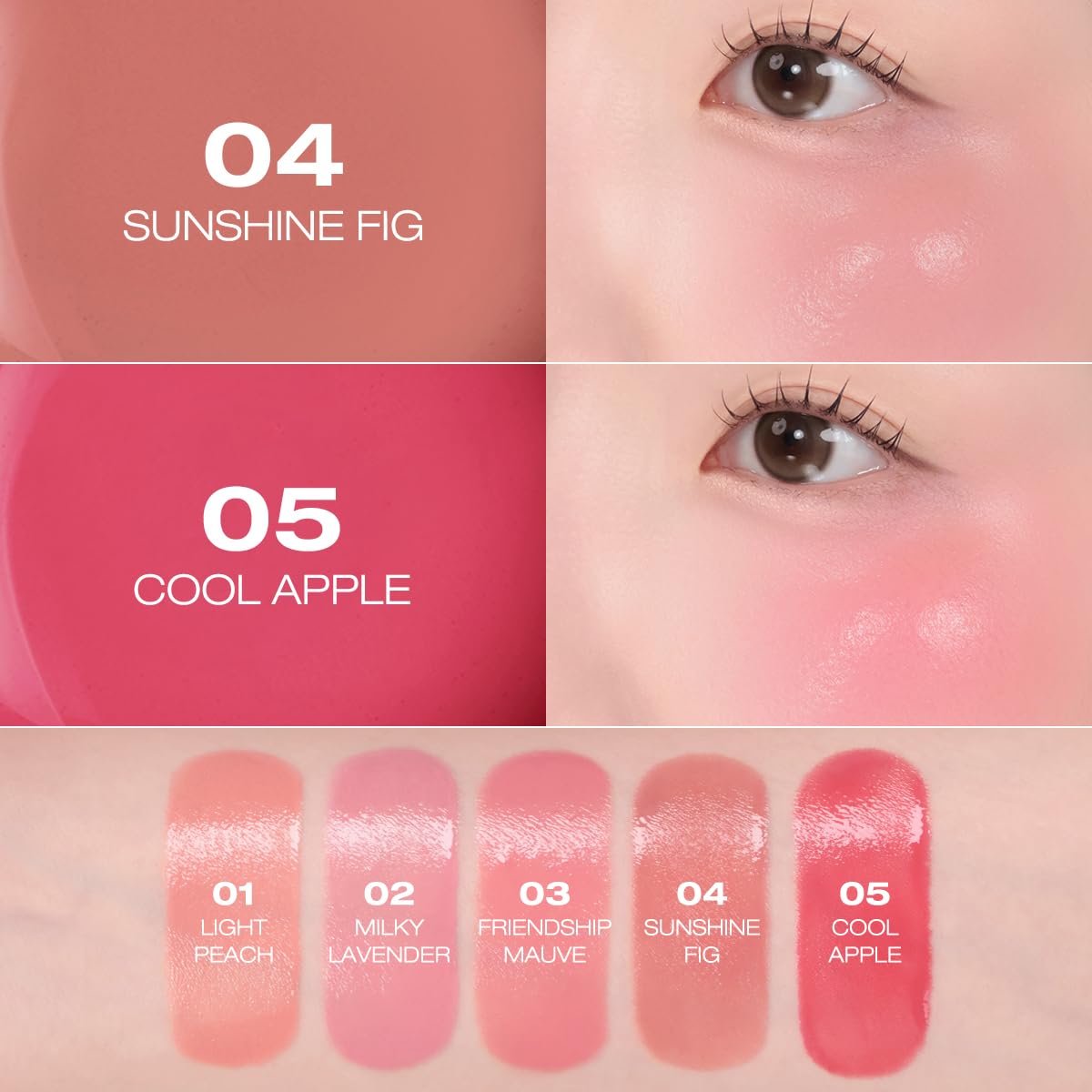 PERIPERA SYRUPY TOK CHEEK 5 Colors, Liquid Blush, Dewy Finish and Hydrates All day, Soft Velvet Texture Face Cheek Tint (04 SUNSHINE FIG, One Size)
