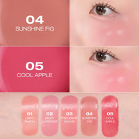 Thumbnail for PERIPERA SYRUPY TOK CHEEK 5 Colors, Liquid Blush, Dewy Finish and Hydrates All day, Soft Velvet Texture Face Cheek Tint (05 COOL APPLE, One Size)