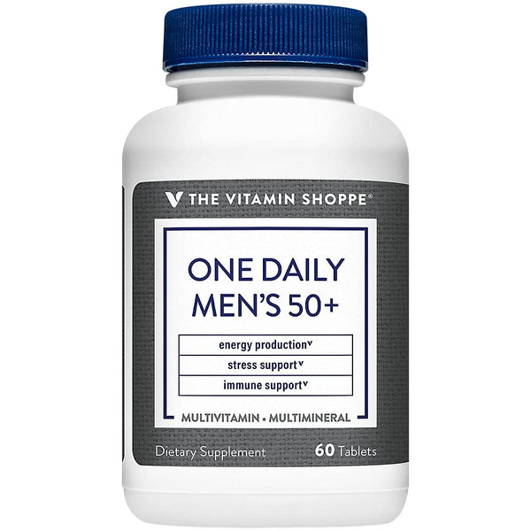 The Vitamin Shoppe Once e Daily Men's 50+ Multivitamin |Multi-Mineral | Antioxidant Supplement |Supports Energy Production, Vision and Immune Health (60 Tablets)