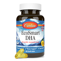 Thumbnail for Carlson - EcoSmart DHA 500, Sustainable Source, Supports Healthy Vision & Brain Function, Lemon, 60 soft gels