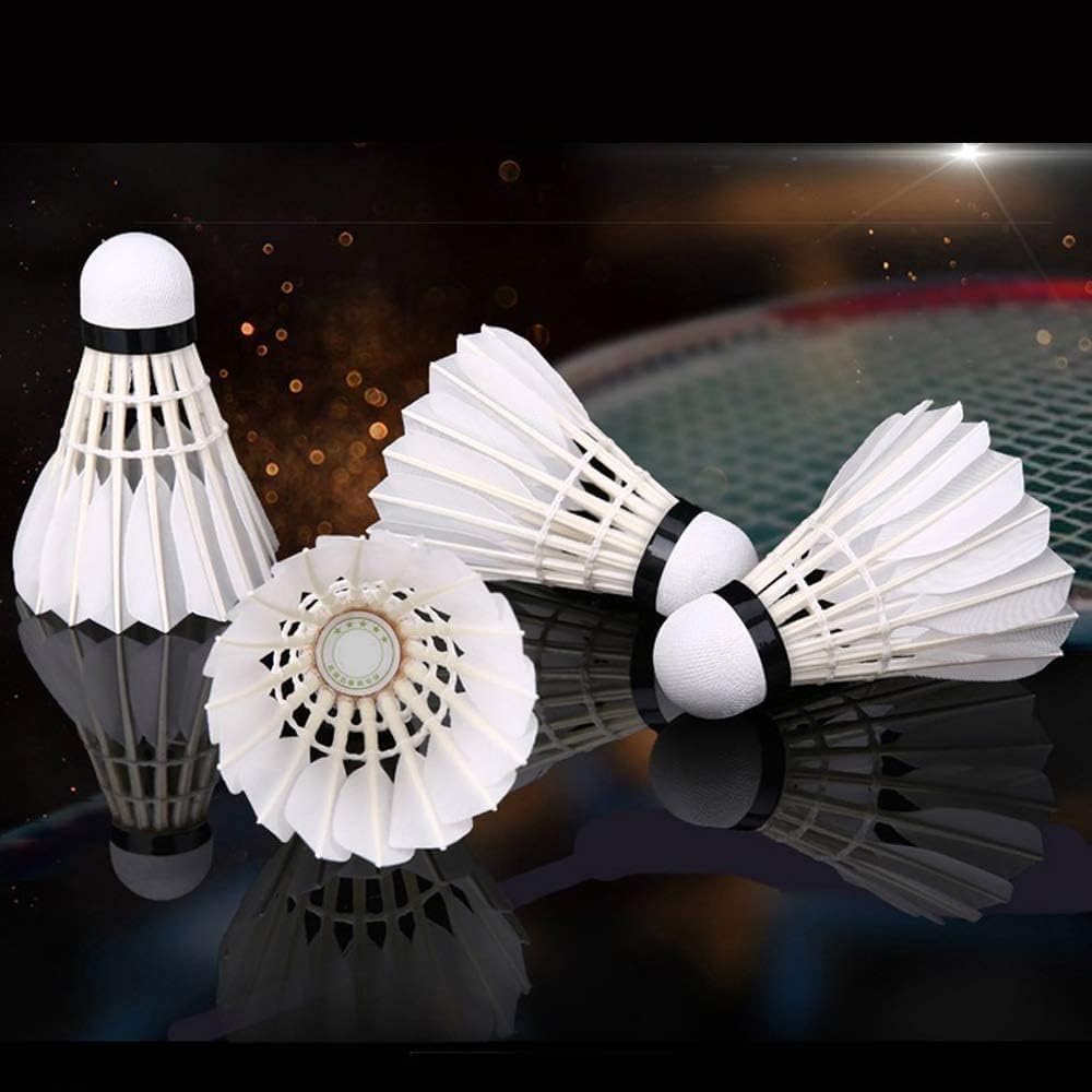 ZHENAN Goose Feather Badminton Shuttlecocks,12 Pack Feather Badminton Birdies-Hight Speed Training Birdie Ball for Indoor and Outdoor Sports,Highly Stable & Durable Shuttle Balls