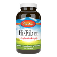 Thumbnail for Carlson - Hi-Fiber, 3 g, Psyllium Husk Capsules, Regularity, Colon Health & Heart Function, 300 Capsules