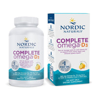Thumbnail for Nordic Naturals Complete Omega-D3, Lemon Flavor - 120 Soft Gels - 565 mg Omega-3 + 70 mg GLA + 1000 IU Vitamin D3 - EPA & DHA - Healthy Skin, Cognition, Positive Mood - Non-GMO - 60 Servings