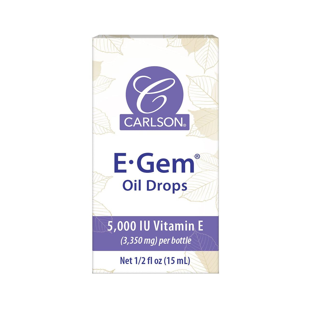 Carlson - E-Gem Oil Drops, 5000 IU Vitamin E, Moisturizes & Nourishes Skin, Skin & Bath Oil, 0.5 Fl Oz (Pack of 1)