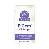 Thumbnail for Carlson - E-Gem Oil Drops, 5000 IU Vitamin E, Moisturizes & Nourishes Skin, Skin & Bath Oil, 0.5 Fl Oz (Pack of 1)