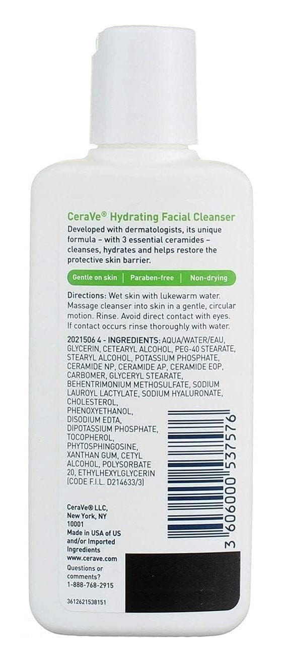 CeraVe Hydrating Facial Cleanser For Normal to Dry Skin 3 fl oz