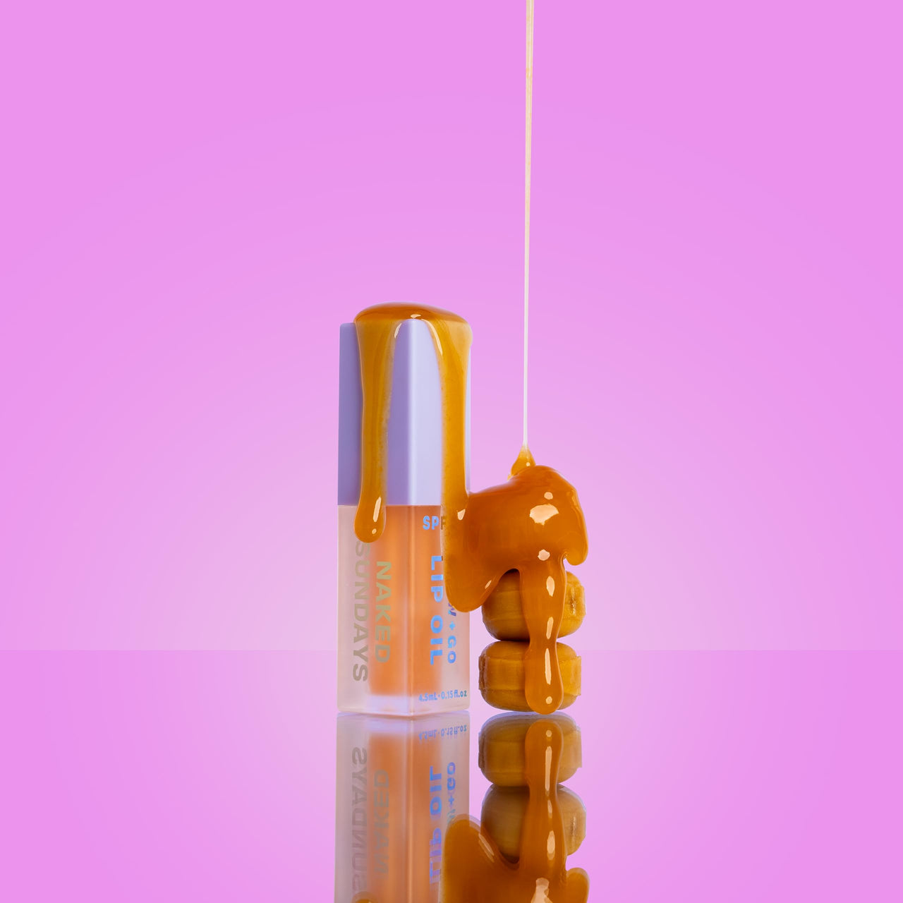 Naked Sundays SPF 50 Glow & Go Lip Oil – Salted Caramel | Lip Oil with Broad Spectrum SPF, Hydrating & Nourishing Lip Protection – 4.5ml