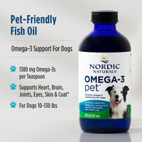 Thumbnail for Nordic Naturals Omega-3 Pet, Unflavored - 8 oz - 1380 mg Omega-3 Per Teaspoon - Fish Oil for Medium to Large Dogs with EPA & DHA - Promotes Heart, Skin, Coat, & Immune Health