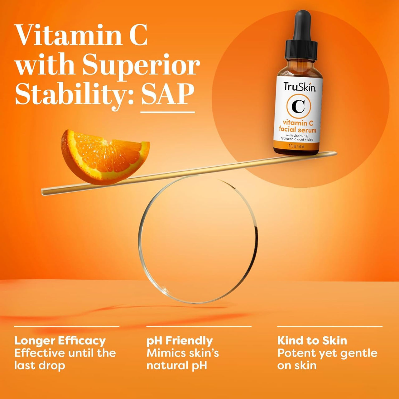 TruSkin Vitamin C Serum For Face â€“ Anti Aging Formula with Vitamin C, Hyaluronic Acid, Vitamin E â€“ Brightening Serum â€“ Improve Appearance of Dark Spots, Tone, Fine Lines & Wrinkles, 2 Fl Oz