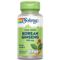 Thumbnail for SOLARAY Korean Ginseng 550 mg - Ginseng Root - Stress, Physical Endurance and Energy Supplements - Non-GMO, Vegan, Lab Verified - 50 Servings, 50 VegCaps